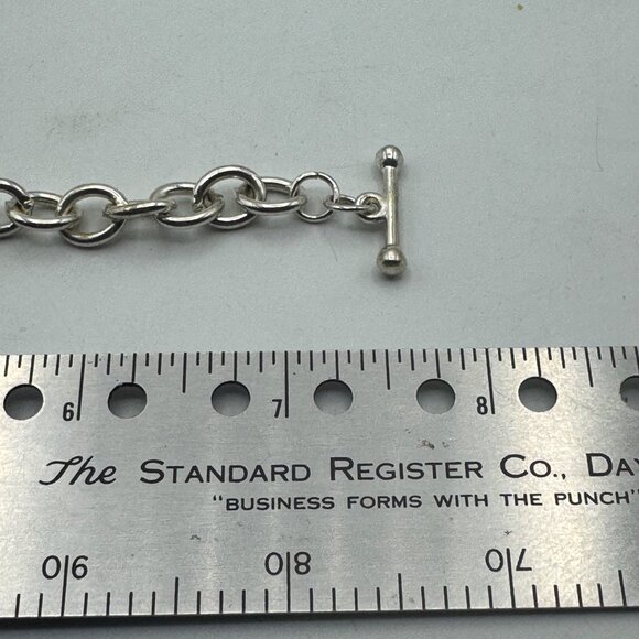 Silver Star Charm Toggle Bracelet Link Chain 7 Inches Adjustable - Picture 6 of 6